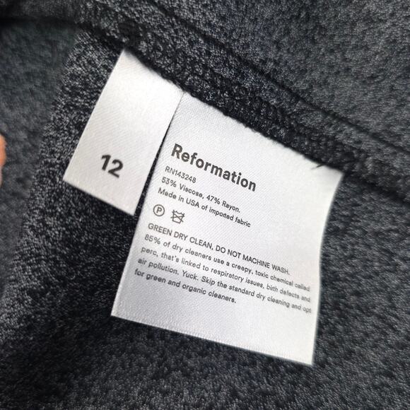 Reformation Amala Mini Dress Ingrid Black Floral Long Sleeve Ruched - Picture 12 of 13